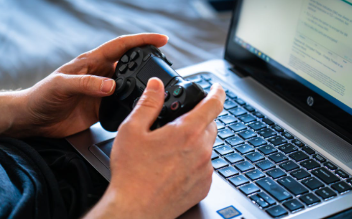 gaming on a laptop